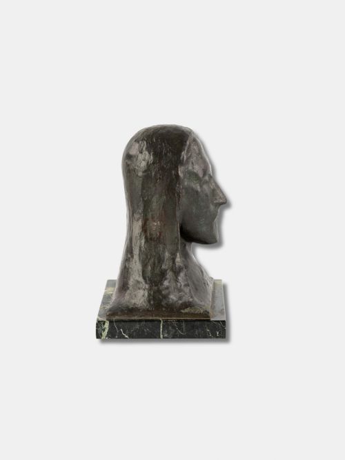 C 1890 GEORGE MINNE PATINATED BRONZE BUST OF JESUS CHRIST BELGIAN - ADDITIONAL PHOTO 1
