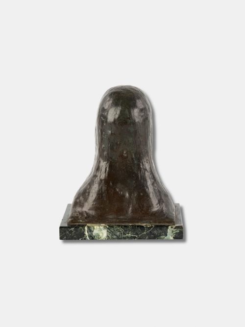 C 1890 GEORGE MINNE PATINATED BRONZE BUST OF JESUS CHRIST BELGIAN - ADDITIONAL PHOTO 2