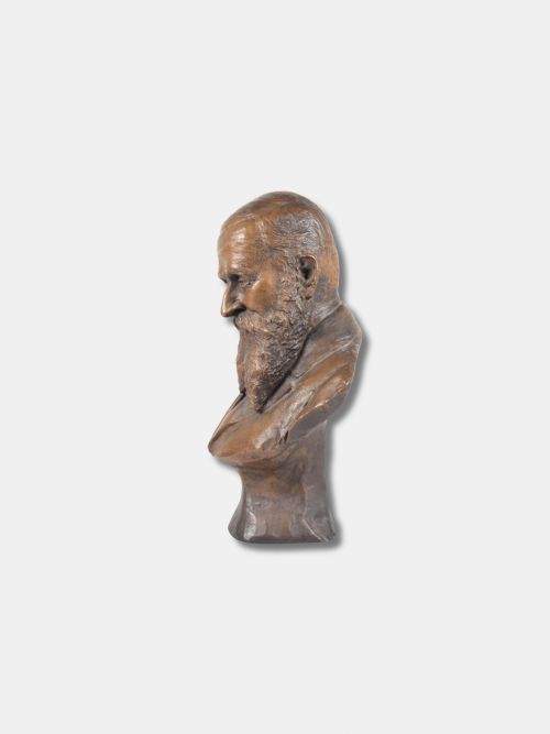 1914 GIUSEPPE MORETTI BRONZE BUST OF A BEARDED GENTLEMAN ITALIAN - ADDITIONAL PHOTO 3