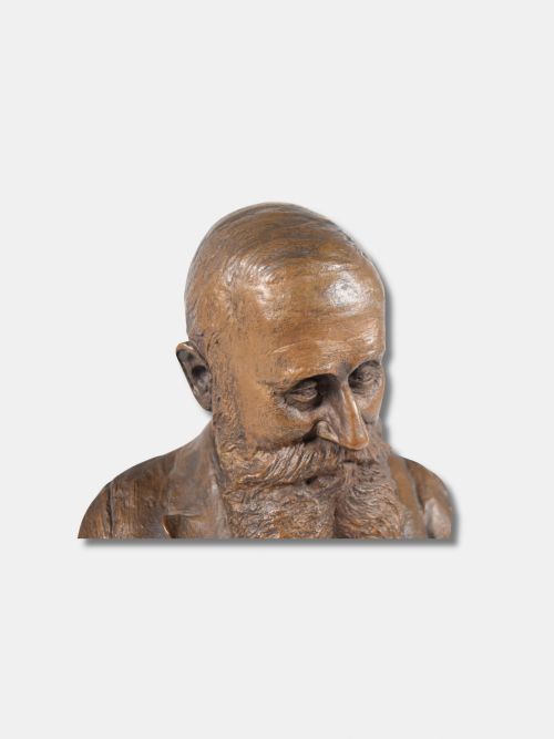 1914 GIUSEPPE MORETTI BRONZE BUST OF A BEARDED GENTLEMAN ITALIAN - ADDITIONAL PHOTO 5