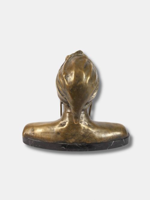 C 1900 BRONZE BUST OF DANTE ALIGHIERI ON MARBLE BASE ITALIAN - ADDITIONAL PHOTO 1