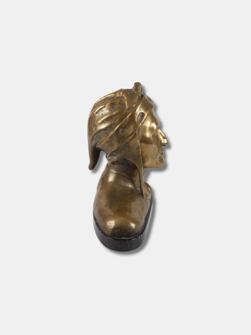 C 1900 BRONZE BUST OF DANTE ALIGHIERI ON MARBLE BASE ITALIAN - ADDITIONAL PHOTO 2