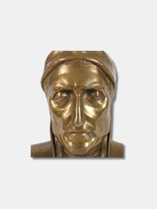 C 1900 BRONZE BUST OF DANTE ALIGHIERI ON MARBLE BASE ITALIAN - ADDITIONAL PHOTO 4