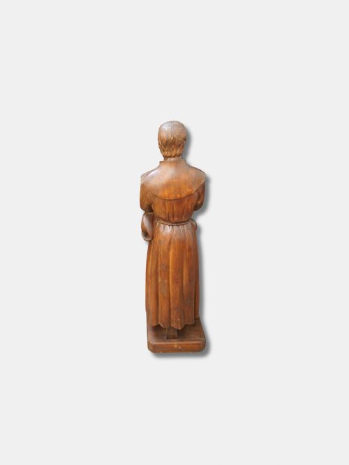 18TH C OAK CARVED RELIGIOUS STATUE OF SAINT JEROME CROATIAN - ADDITIONAL PHOTO 2
