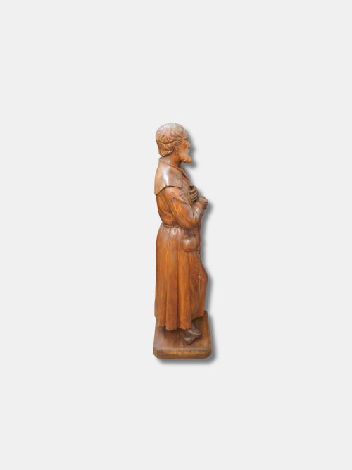 18TH C OAK CARVED RELIGIOUS STATUE OF SAINT JEROME CROATIAN - ADDITIONAL PHOTO 3