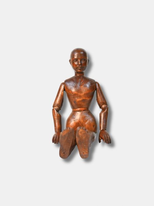 CIRCA 1890 CARVED WOOD FULLY ARTICULATED ARTISTS LAY FIGURE FRENCH - ADDITIONAL PHOTO 1