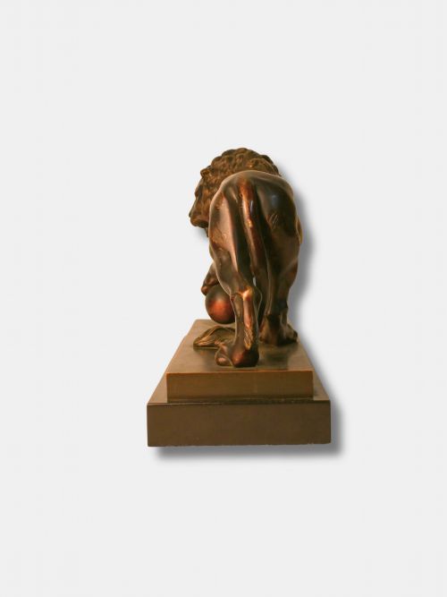 C 1815 PATINATED BRONZE GRAND TOUR MEDICI LION ON MARBLE BASE ITALIAN - ADDITIONAL PHOTO 3