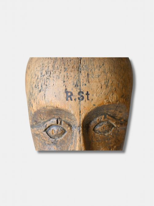 C 1850 WOOD CARVED REGENT STREET LONDON MILLINERY HEAD ENGLISH - ADDITIONAL PHOTO 3