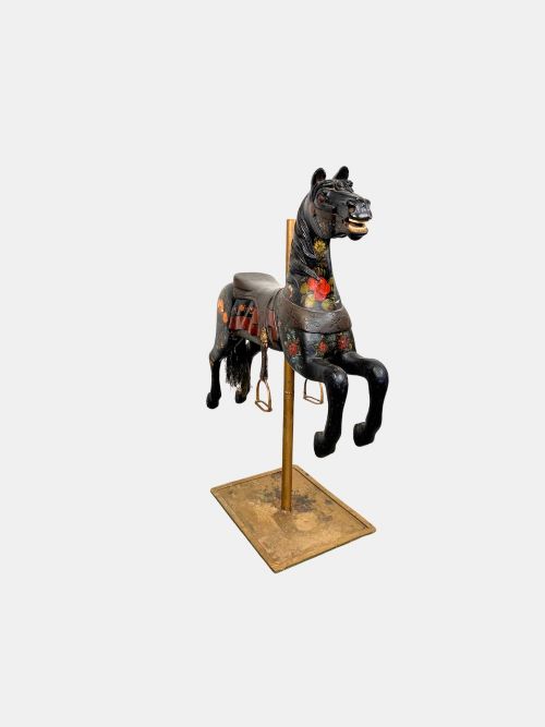 C 1890 ARMITAGE HERSCHELL WOOD CARVED CAROUSEL JUMPER HORSE AMERICAN - ADDITIONAL PHOTO 1