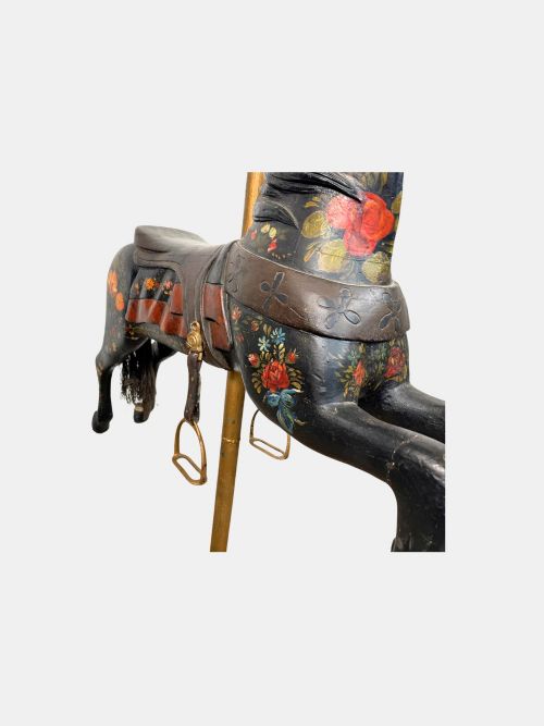 C 1890 ARMITAGE HERSCHELL WOOD CARVED CAROUSEL JUMPER HORSE AMERICAN - ADDITIONAL PHOTO 2
