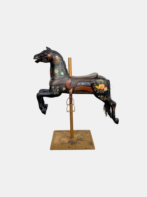 C 1890 ARMITAGE HERSCHELL WOOD CARVED CAROUSEL JUMPER HORSE AMERICAN - ADDITIONAL PHOTO 4