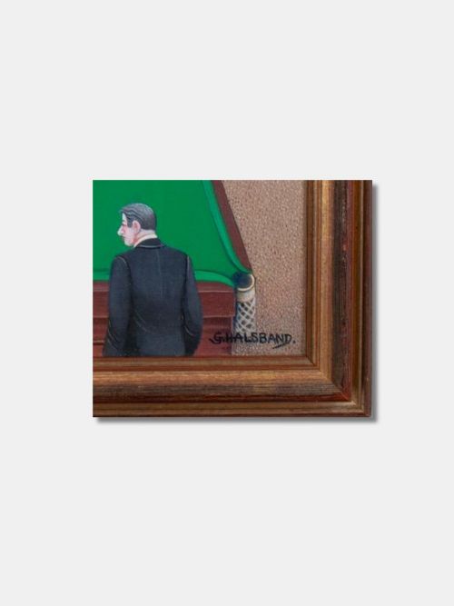 GERTRUDE HALSBAND 1917 1981 FRAMED SNOOKER SCENE ENGLISH - ADDITIONAL PHOTO 1