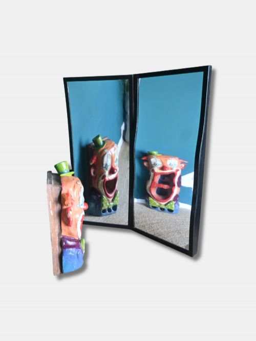C 1920 PAIR OF LARGE DISTORTED FAIRGROUND MIRRORS ENGLISH