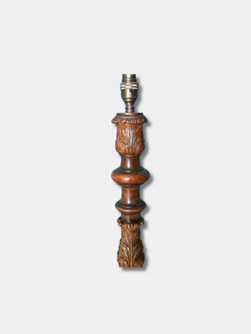 C 1920 WALNUT GILT STANDARD LAMP ON TRIPOD BASE ENGLISH - ADDITIONAL PHOTO 1