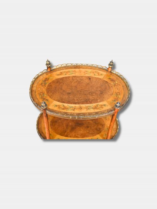 C 1890 PAIR OF NAPOLEON III SATIN AND WALNUT THREE TIER TAGRE FRENCH - ADDITIONAL PHOTO 2