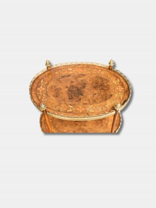 C 1890 PAIR OF NAPOLEON III SATIN AND WALNUT THREE TIER TAGRE FRENCH - ADDITIONAL PHOTO 3