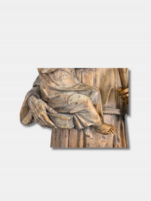 C 1850 LIFESIZE WOOD CARVED SAINT ANTHONY WITH CHRIST FRENCH - ADDITIONAL PHOTO 3