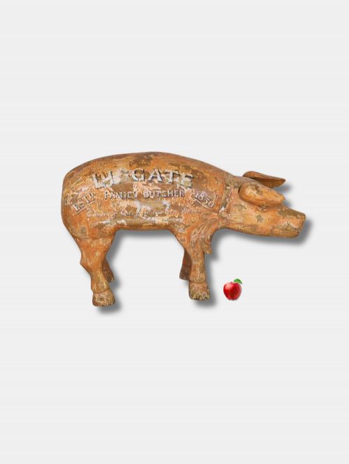 C 1890 'LIDGATE FAMILY BUTCHER' LARGE PAINTED TRADE SIGN ENGLISH