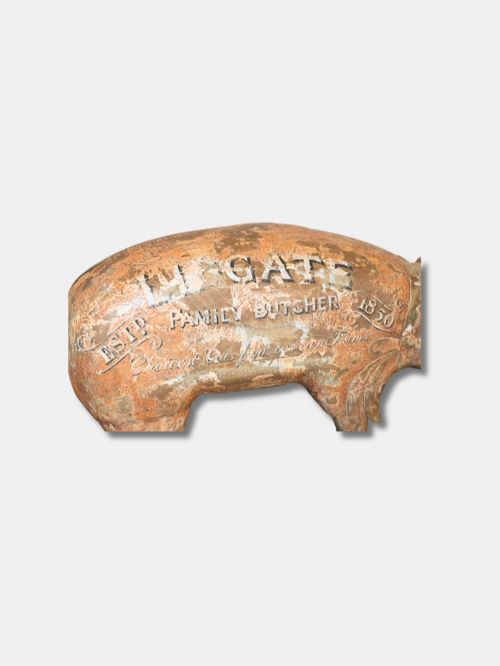 C 1890 'LIDGATE FAMILY BUTCHER' LARGE PAINTED TRADE SIGN ENGLISH - ADDITIONAL PHOTO 3