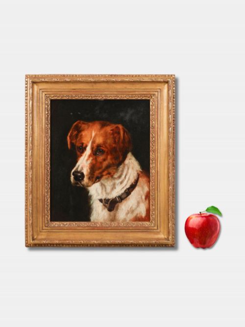 FRAMED OIL ON BOARD JACK RUSSELL TERRIER DOG PORTRAIT AMERICAN