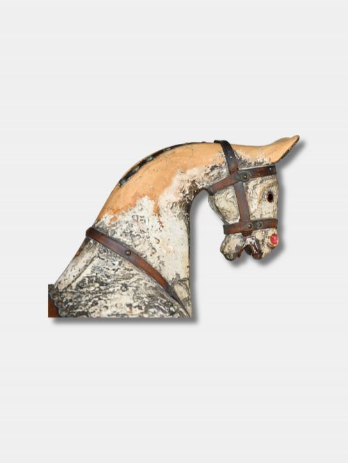19TH C G J LINES DECORATIVE WOODEN ROCKING HORSE ON STAND ENGLISH - ADDITIONAL PHOTO 3