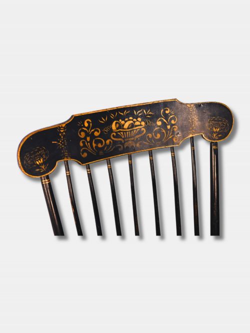 19TH C EBONISED WITH GILT DECORATION BOSTON STYLE ROCKING CHAIR AMERICAN - ADDITIONAL PHOTO 3