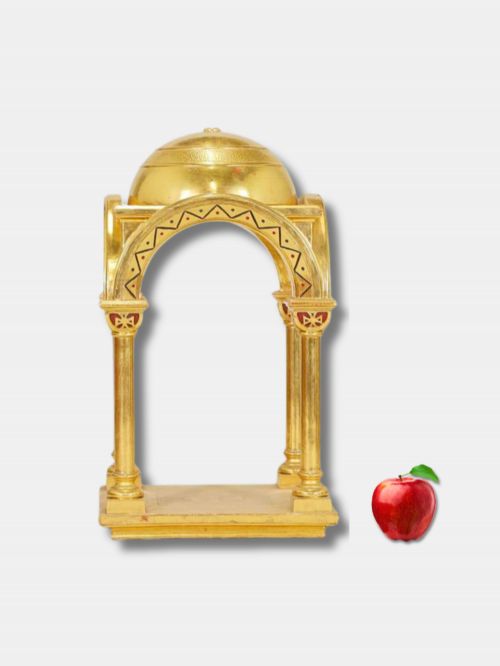 CIRCA 1920 GILTWOOD TABERNACLE WITH DOMED TOP AND ZIGZAG DECORATION - ADDITIONAL PHOTO 1