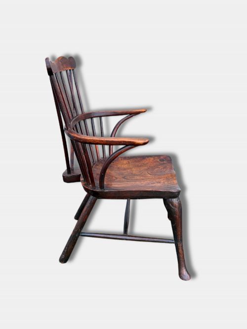 C 1790 PRIMITIVE THAMES VALLEY COMB BACK WINDSOR CHAIR ENGLISH - ADDITIONAL PHOTO 1