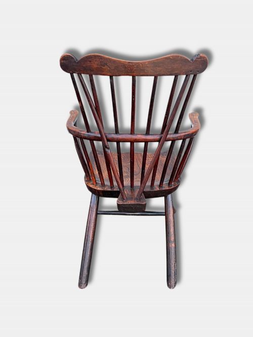 C 1790 PRIMITIVE THAMES VALLEY COMB BACK WINDSOR CHAIR ENGLISH - ADDITIONAL PHOTO 4