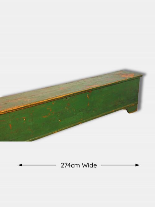 C 1820 VERY LARGE PINE WONDERFULLY PATINATED GREEN CHEST DUTCH - ADDITIONAL PHOTO 1