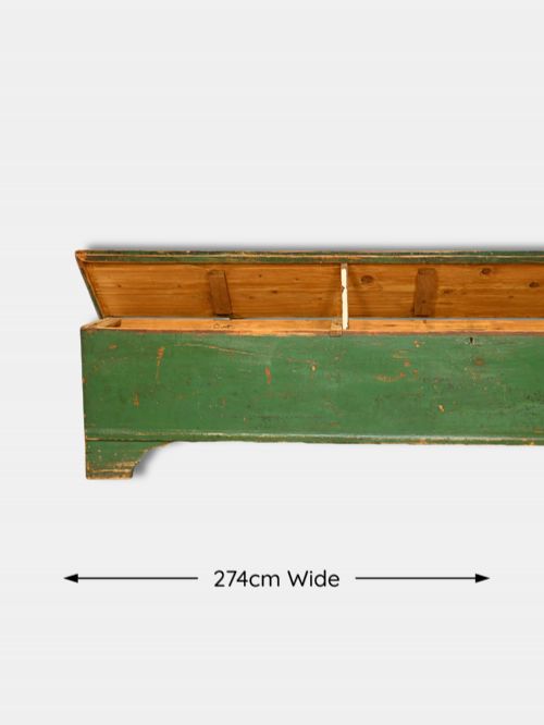 C 1820 VERY LARGE PINE WONDERFULLY PATINATED GREEN CHEST DUTCH - ADDITIONAL PHOTO 2