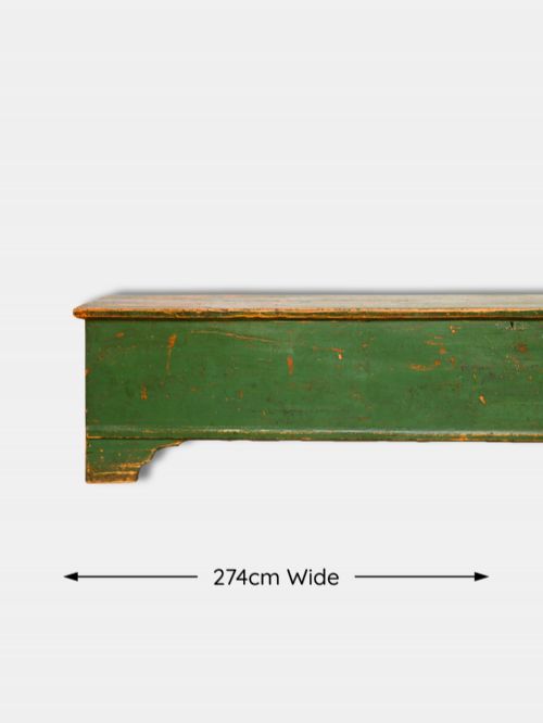 C 1820 VERY LARGE PINE WONDERFULLY PATINATED GREEN CHEST DUTCH - ADDITIONAL PHOTO 3