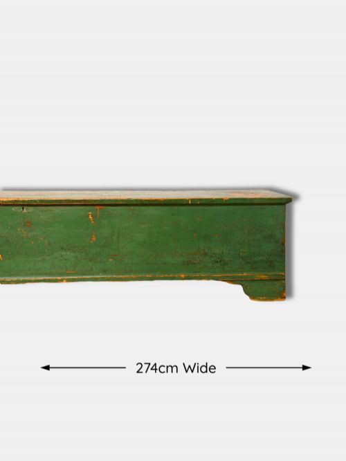 C 1820 VERY LARGE PINE WONDERFULLY PATINATED GREEN CHEST DUTCH - ADDITIONAL PHOTO 4