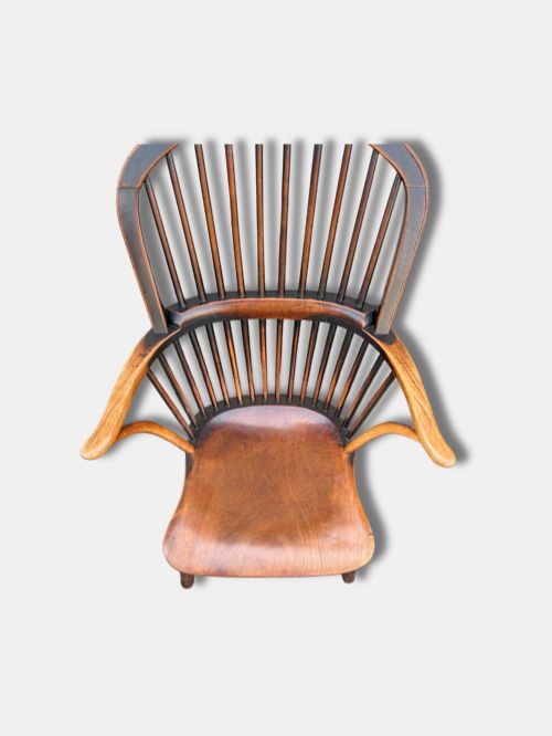 C 1830 BEECH AND ELM STICKBACK WINDSOR ARMCHAIR ENGLISH - ADDITIONAL PHOTO 4