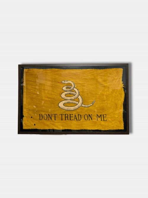 C 1900 FRAMED GADSDEN FLAG 'DON'T TREAD ON ME' AMERICAN - ADDITIONAL PHOTO 1