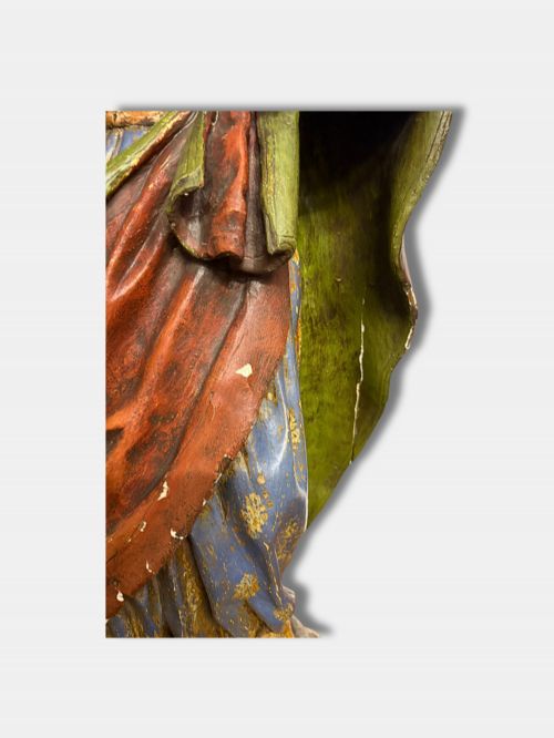 C 1750 POLYCHROME FIGURE ST JOSEPH AND CHILD JESUS PERUVIAN - ADDITIONAL PHOTO 6