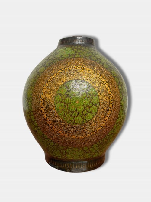 C 1920 KASHMIRI GILT GOLD AND GREEN TABLE LAMP INDIAN - ADDITIONAL PHOTO 2