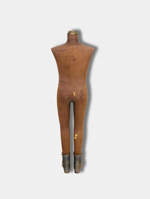 C 1880 FULLSIZE STOCKMAN CHILD'S DISPLAY MANNEQUIN WITH CAST IRON BOOTS FRENCH - ADDITIONAL PHOTO 1