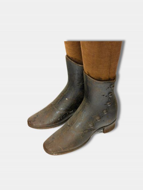 C 1880 FULLSIZE STOCKMAN CHILD'S DISPLAY MANNEQUIN WITH CAST IRON BOOTS FRENCH - ADDITIONAL PHOTO 2