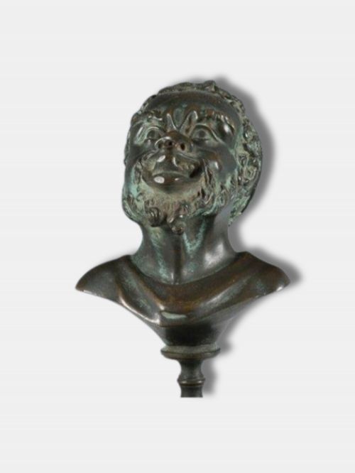 C 1820 BRONZE EAGLE'S CLAW OIL LAMP WITH BUST OF A SATYR ITALIAN - ADDITIONAL PHOTO 4