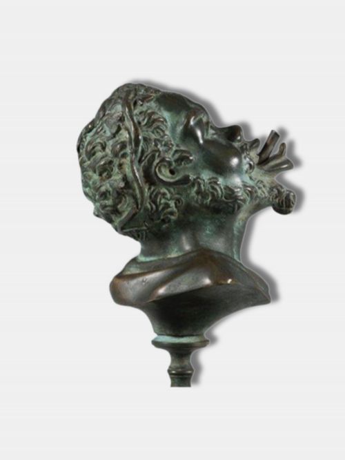 C 1820 BRONZE EAGLE'S CLAW OIL LAMP WITH BUST OF A SATYR ITALIAN - ADDITIONAL PHOTO 5