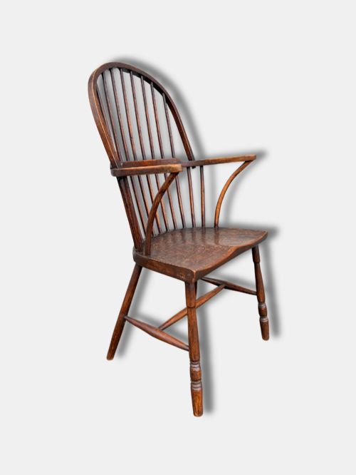 C. 1800, Primitive, Hoop Back Windsor Armchair (English)