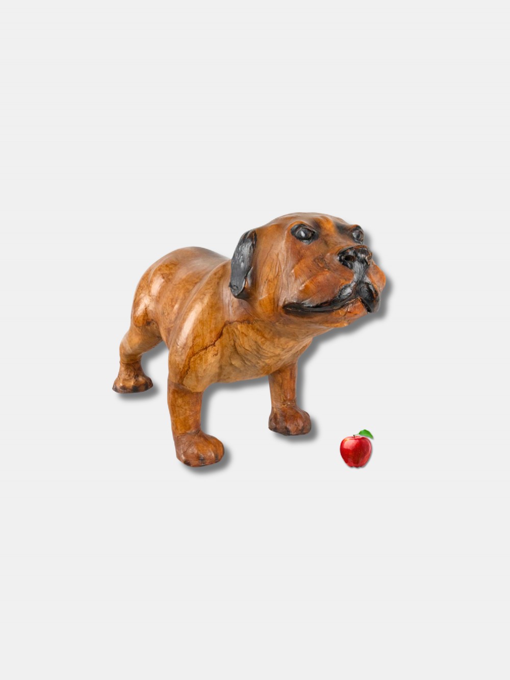 An early twentieth-century handcrafted tan leather footstool shaped as a dog with dark leather ears and muzzle.