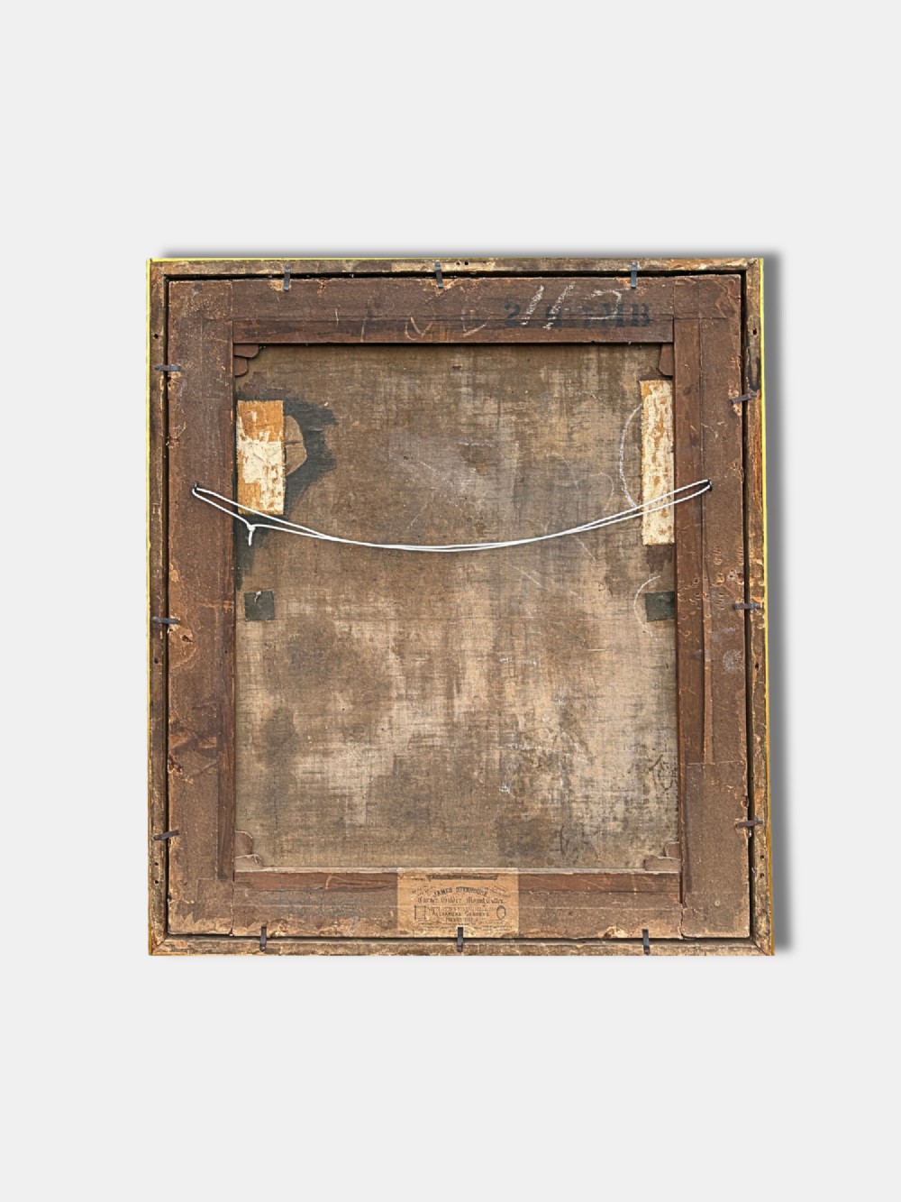 An antique Russian quadripartite icon painting featuring four distinct devotional panels framed in a gilded wood border. View VII