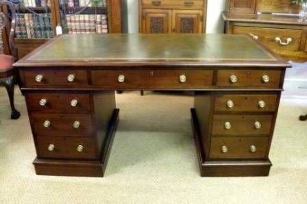 Antique Victorian Pedestal Desk