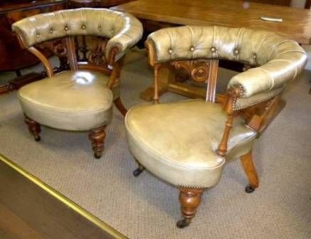 Antique Victorian Library Chairs