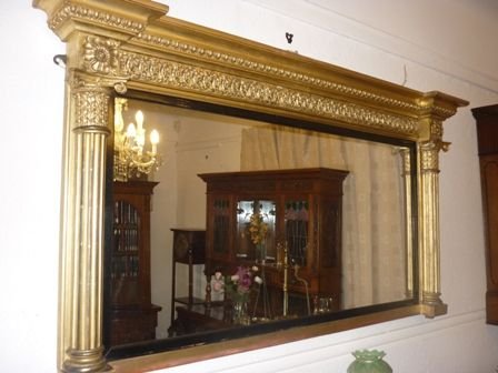 Antique Overmantle/mirror