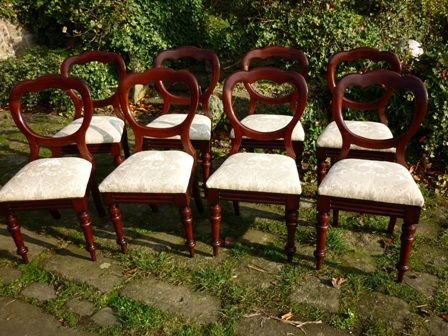 Antique Victorian Dining Chairs Set 8