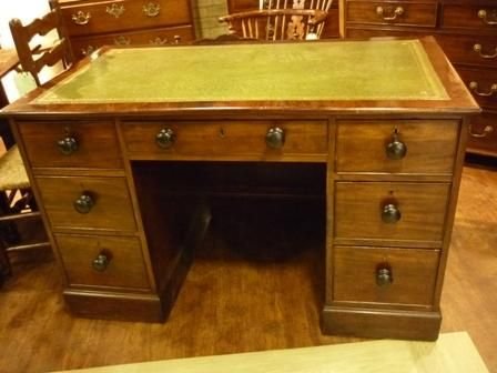 Antique Victorian Pedestal Desk