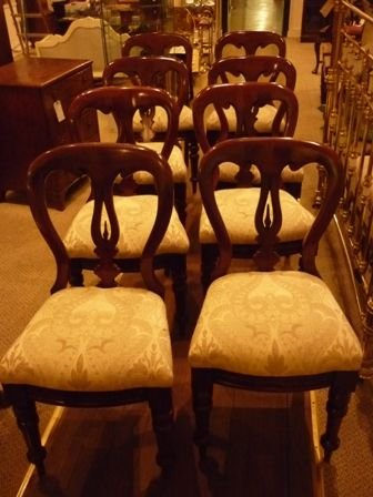 Antique Victorian Balloon Back Dining Chairs